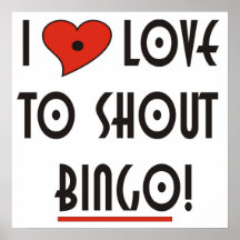 I Love to Shout Bingo