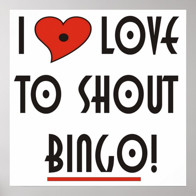Póster I Love to Shout Bingo (Frente)