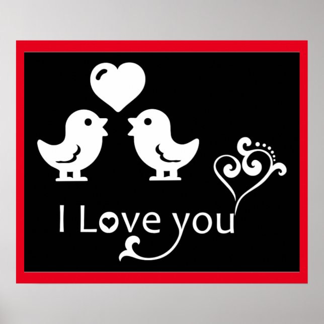 PÓSTER "I LOVE YOU" LOVEBIRDS (Frente)