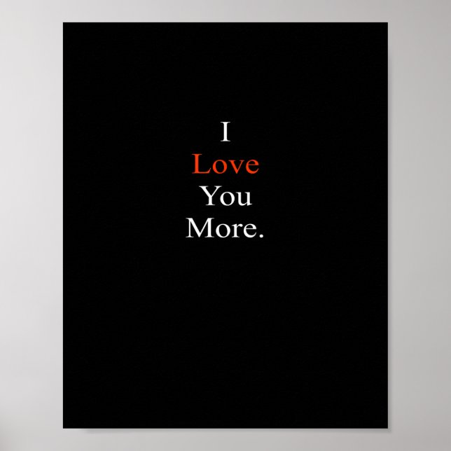 Póster I Love You More Minimal Design  (Frente)