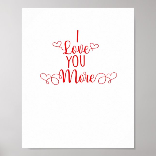 Póster I Love You More Minimal Romantic Style  (Frente)