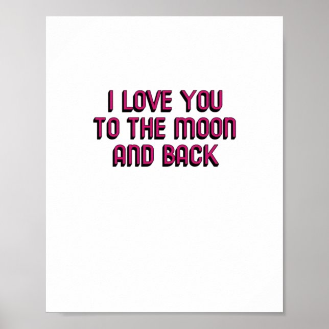 Póster I Love You To The Moon And Back Heartfelt Modern D (Frente)