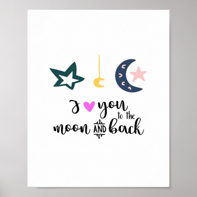 Póster I Love You To The Moon And Back Heartfelt Timeless (Frente)