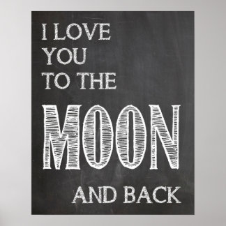 Póster I love you to the moon and back poster