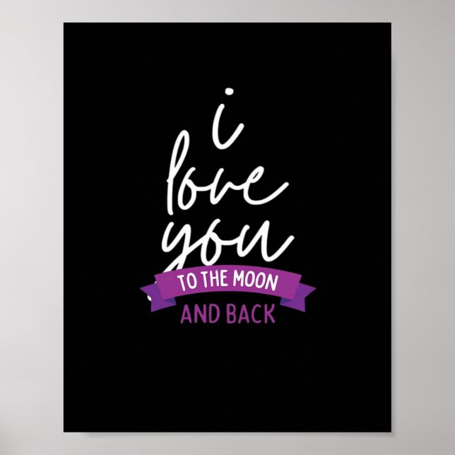 Póster I Love You To The Moon And Back Romantic Aesthetic (Frente)