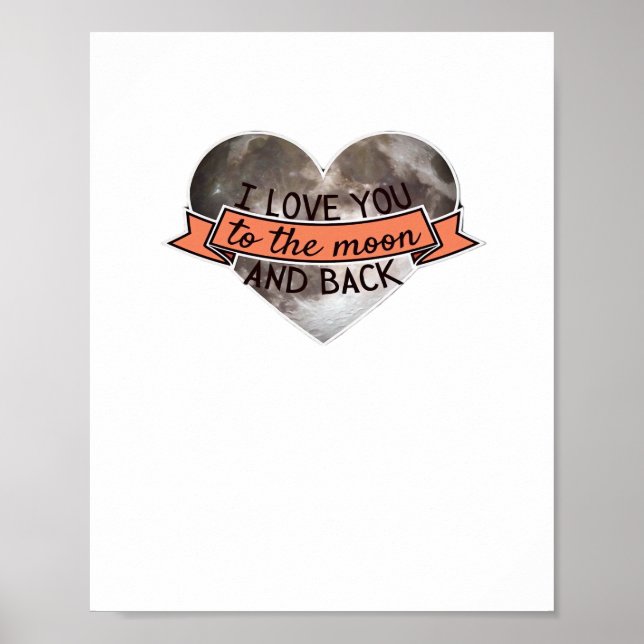 Póster I Love You To The Moon And Back Sincere Modern Aes (Frente)