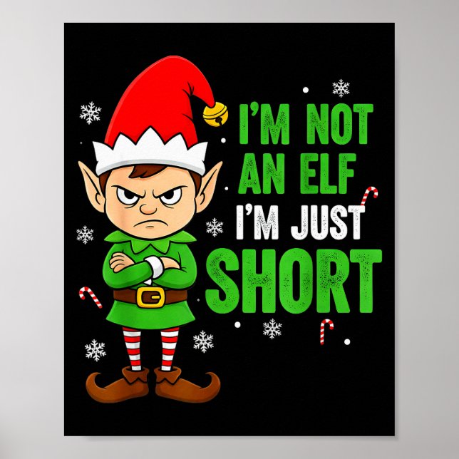 Póster I’m Just Short Funny Elf Christmas  (Frente)