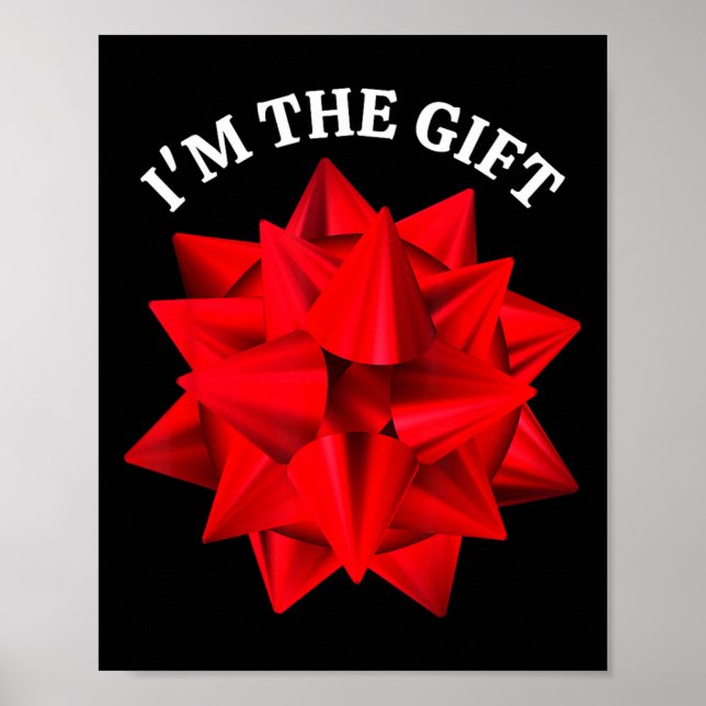Póster "I m the Gift" Navidades divertidos Rojos sobredim (Frente)