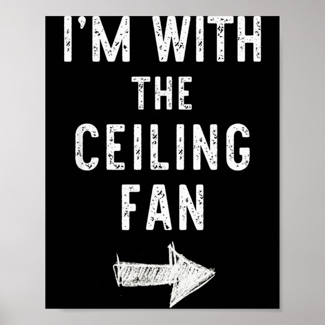 Póster I’m With The Ceiling Fan Funny Halloween Couple Co (Frente)