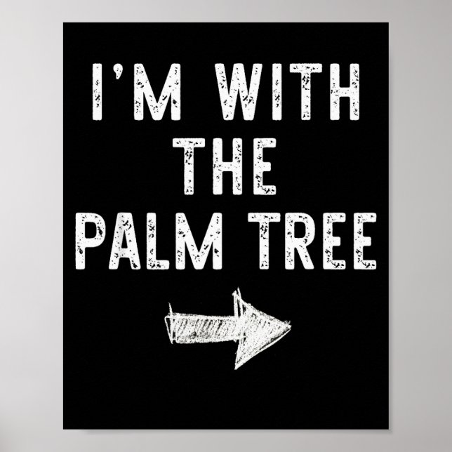 Póster I’m With The Palm Tree Funny Halloween Couple Cost (Frente)