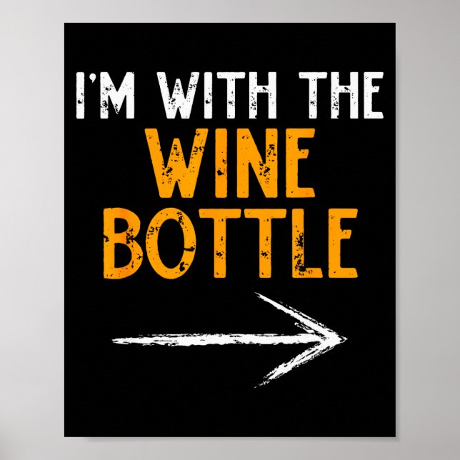 Póster I’m With The Wine Bottle Halloween Matching Couple (Frente)