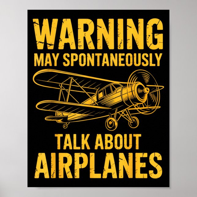 Póster I May Sntaneously Talk About Airplanes Funny Airpl (Frente)