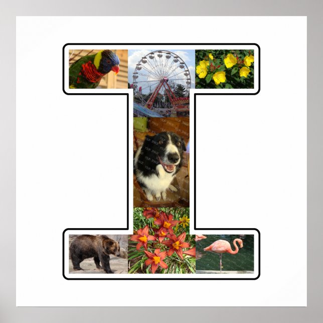 Póster I Monograma Crear su propio Collage de fotos de 7  (Frente)