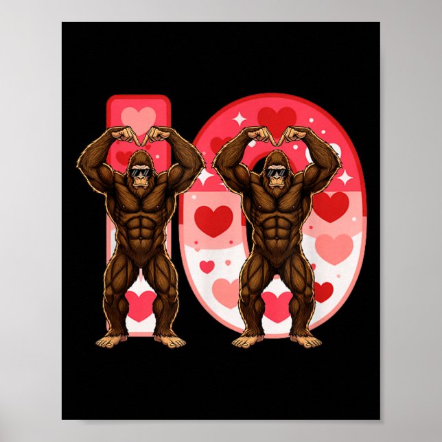 Póster I-o Couples Matching Funny Bigfoot In Midwestern V (Frente)