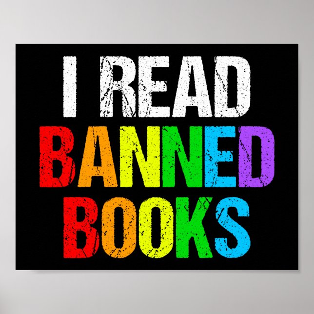 Póster I Read Banned Books Rainbow (Frente)