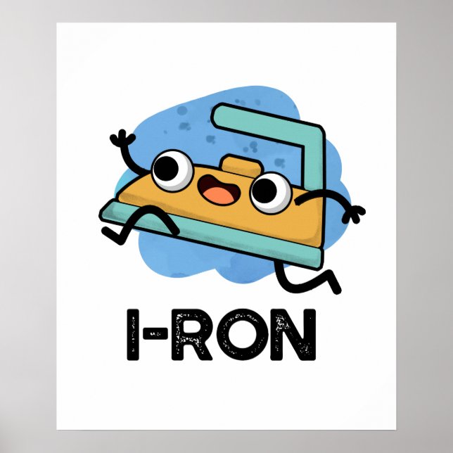 Póster I-ron Gracioso Corriendo Pun de Hierro (Frente)