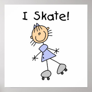 Póster I Skate - Chica Roller Skater