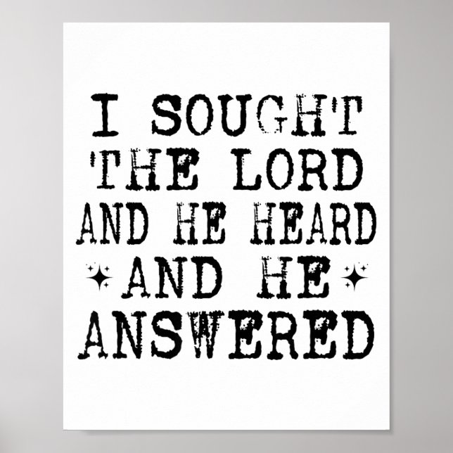 Póster I Sought The Lord And He Heard And He Answered, Ch (Frente)