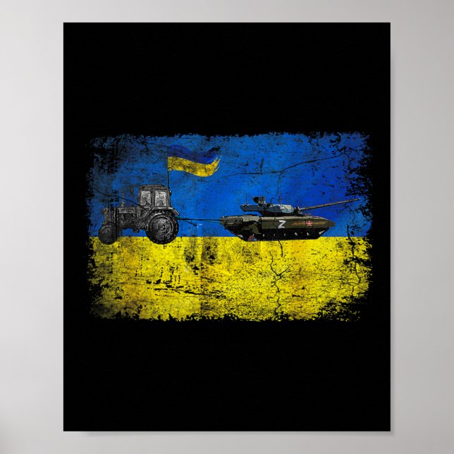 Póster I Stand With Ukraine Funny Ukrainian Farmer Steals (Frente)
