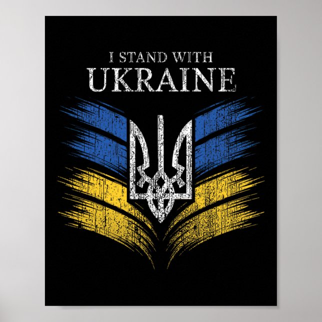 Póster I Stand With Ukraine Show Support With This Ukrain (Frente)