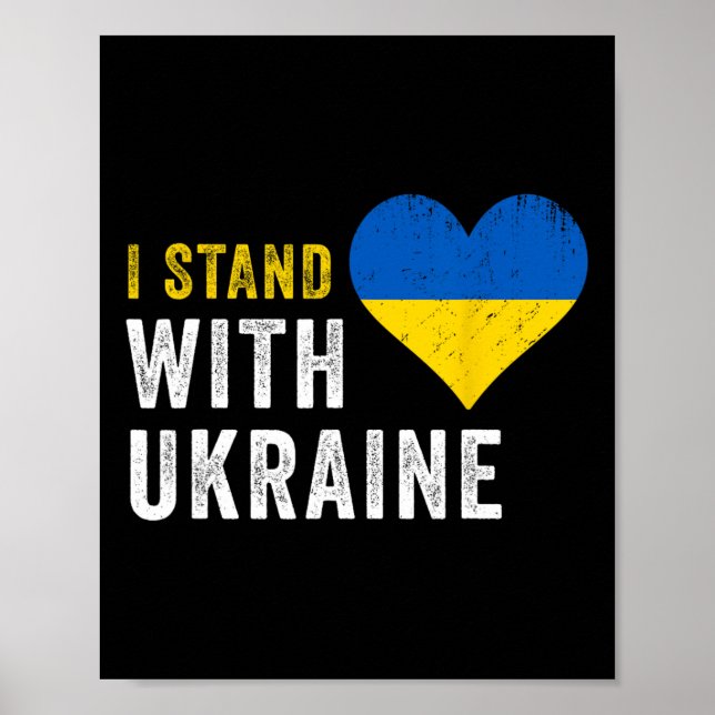 Póster I Stand With Ukraine Stop Putin Stop War Support U (Frente)