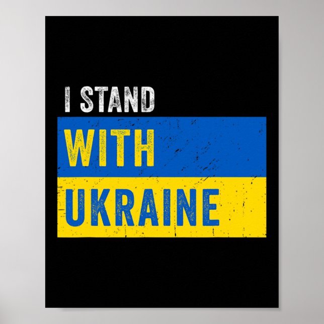 Póster I Stand With Ukraine Stop Putin Stop War Support U (Frente)