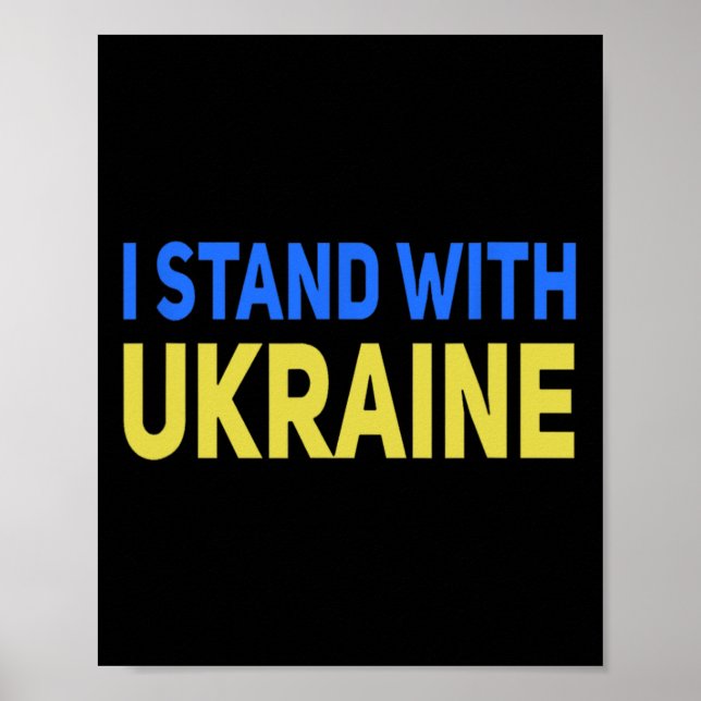 Póster I Stand With Ukraine Support Peace And Save Ukrain (Frente)