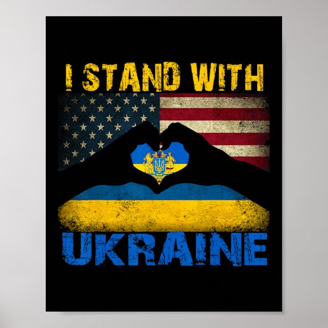 Póster I Stand With Ukraine Support Ukraine Lover Pride U (Frente)
