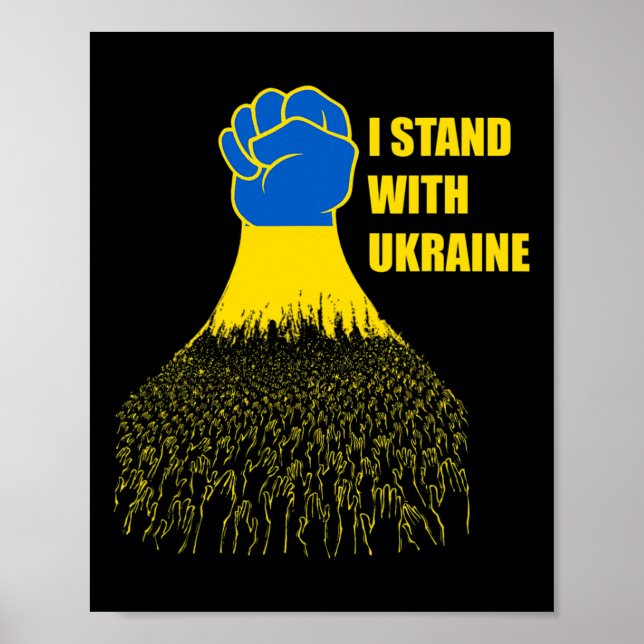 Póster I Stand With Ukraine - Support Ukraine - Pray For  (Frente)