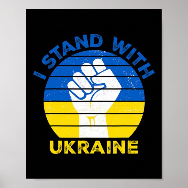 Póster I Stand With Ukraine - Support Ukraine - Pray For  (Frente)