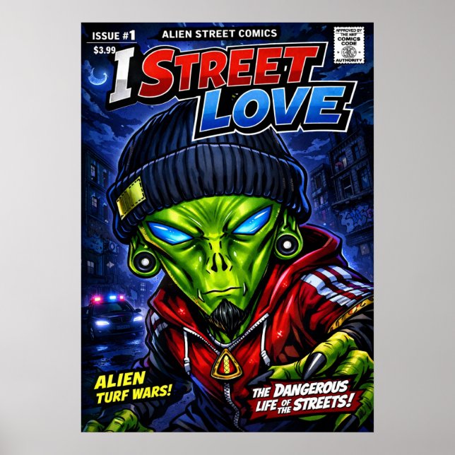 Póster I Street Love – Urban Alien Comic Cover Art (Frente)