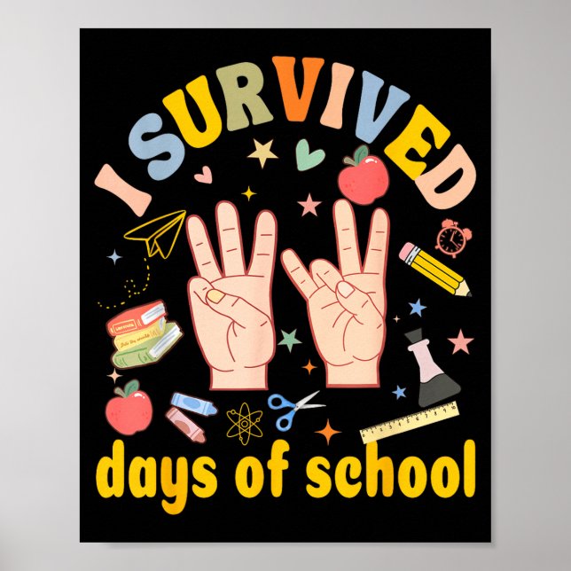 Póster I Survived 67 Days Of School American Sign Languag (Frente)