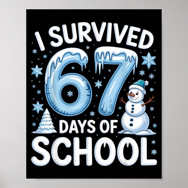 Póster I Survived 67 Days Of School Christmas Candy Cane  (Frente)