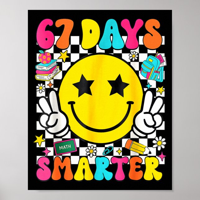 Póster I Survived 67 Days Of School Funny 67 Meme Teacher (Frente)