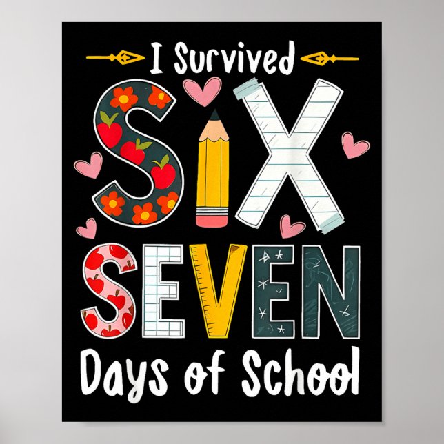 Póster I Survived 67 Days Of School Funny 67 Teachers Stu (Frente)