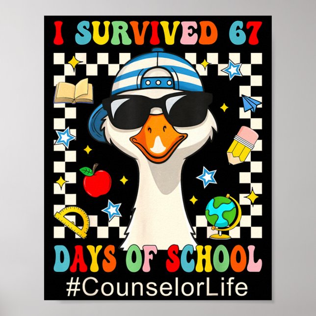 Póster I Survived 67 Days Of School Funny Goose Boys Coun (Frente)
