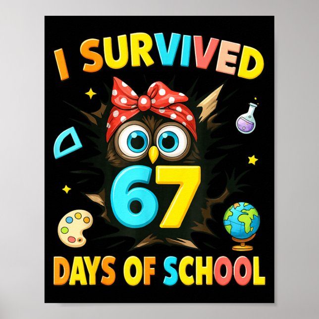 Póster I Survived 67 Days Of School Six Seven Teachers St (Frente)