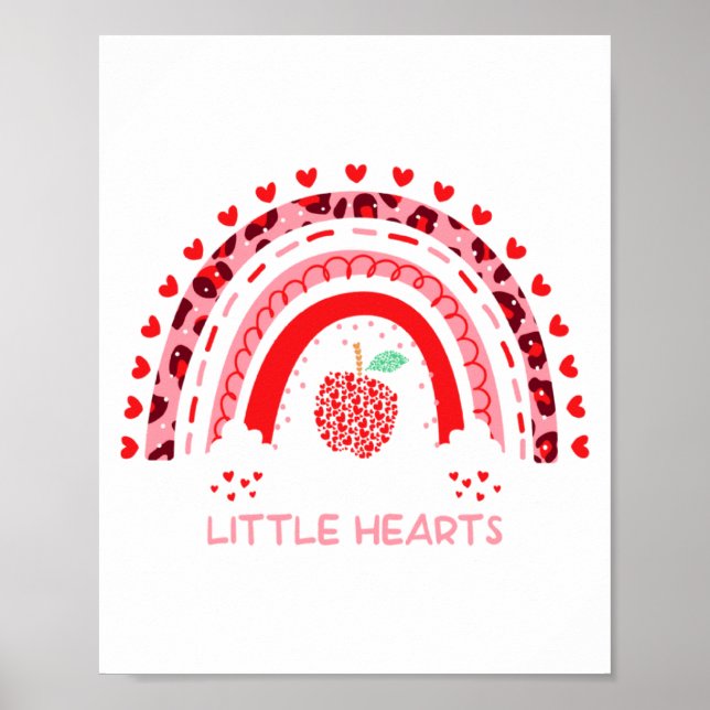 Póster I Teach The Sweetest Hearts Rainbow Teacher Valent (Frente)