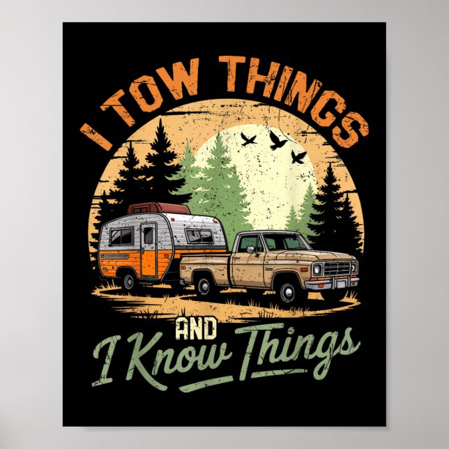 Póster I Tow Things And I Know Things Funny Hiking Father (Frente)