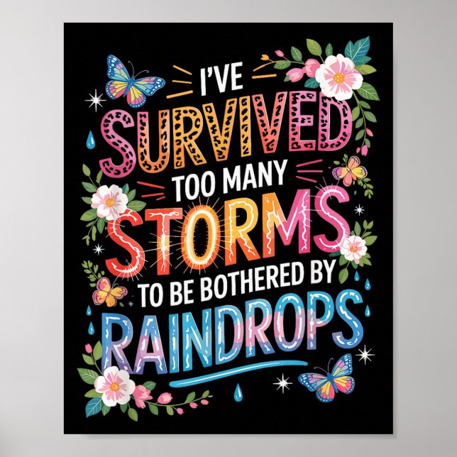 Póster I’ve Survived Many Storms, Motivational Inspiring  (Frente)