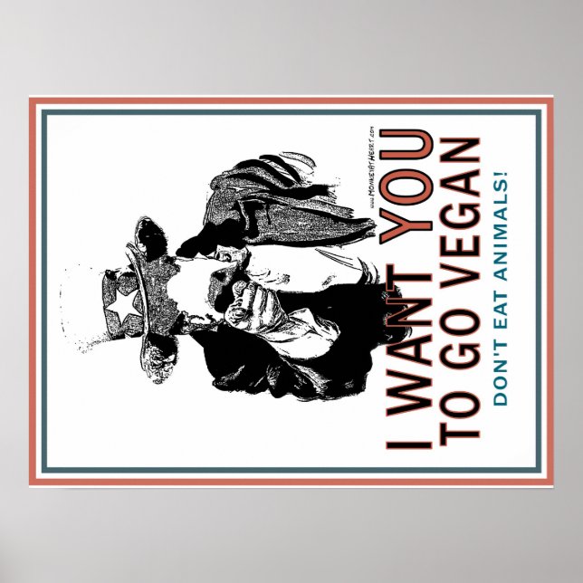 Póster I Want You To Go Vegan (Frente)