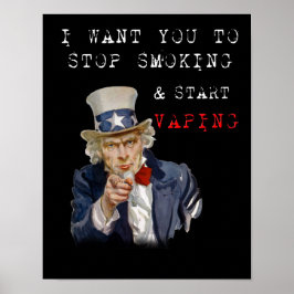 Póster I Want You Uncle Sam Vape Premium Poster