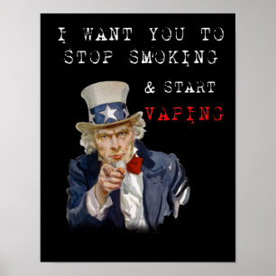 Póster I Want You Uncle Sam Vape Premium Poster