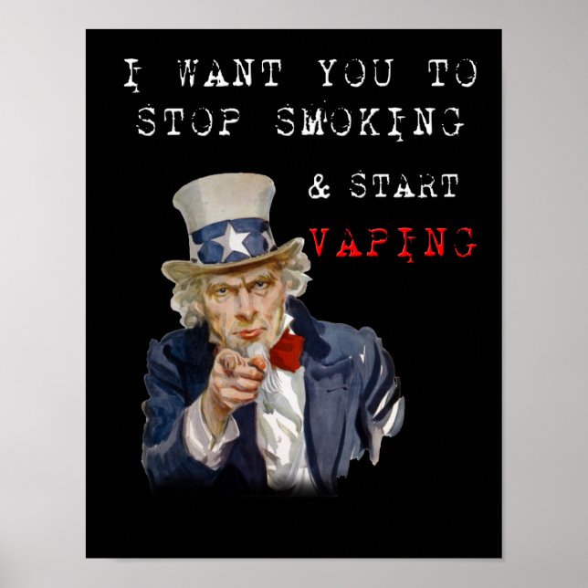Póster I Want You Uncle Sam Vape Premium Poster (Frente)