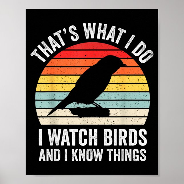 Póster I Watch Birds I Know Things Funny Birdwatcher Bird (Frente)