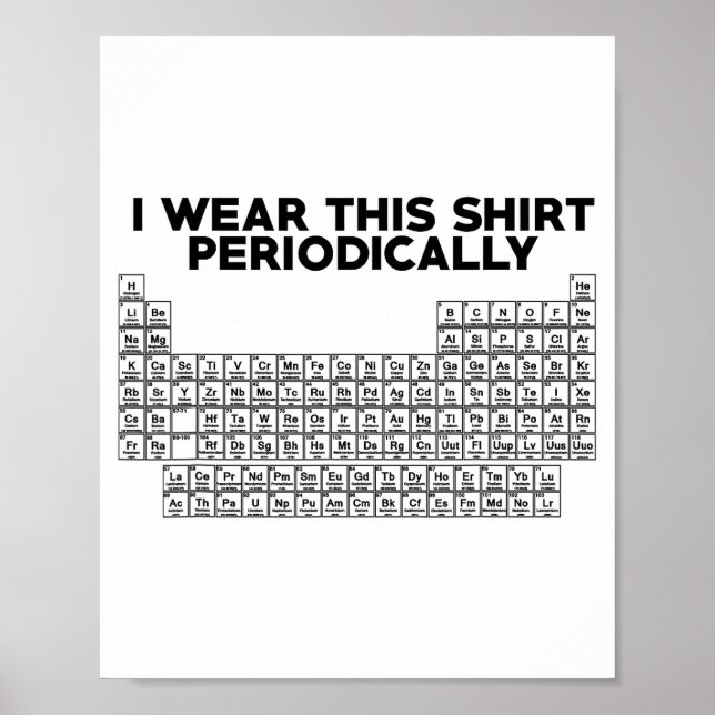 Póster I Wear This Shirt Periodically Funny Science  (Frente)