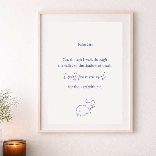 Póster I Will Fear No Evil Psalm 23:4 Christian Poster (Subido por el creador)