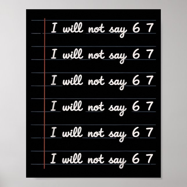 Póster I Will Not Say 6 7  (Frente)