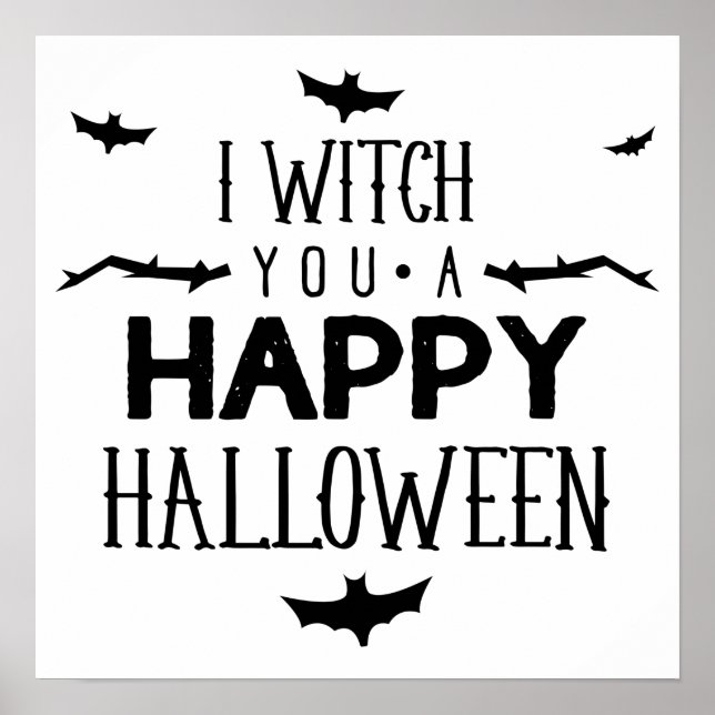 Póster I witch you a happy Halloween (Frente)