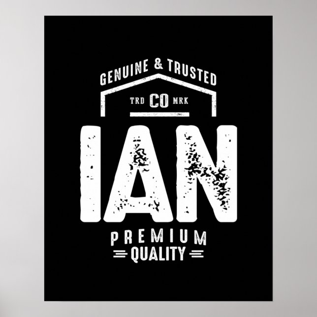 Póster Ian Personalized Name Birthday Gift (Frente)